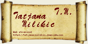 Tatjana Milikić vizit kartica